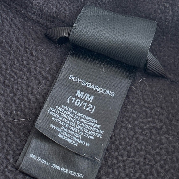 The North Face Black Fleece Jacket with Blue Trim youth 10-12 - Picture 2 of 2